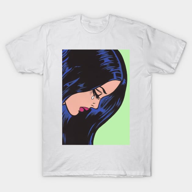 Crying Comic Girl T-Shirt by turddemon